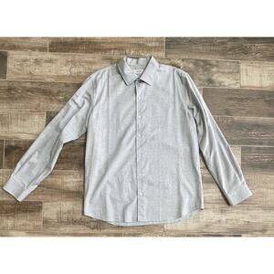 $1695 NWT Agnona Gray Cashmere Blend Dress Shirt Luxury Italian Button Front 2XL